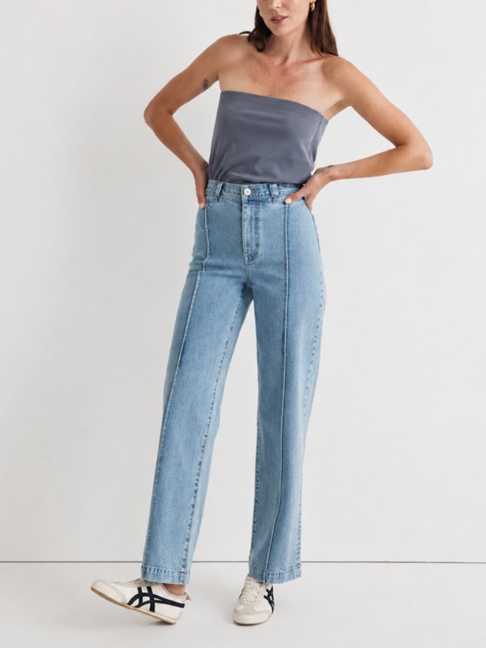 Madewell The Perfect Vintage Pintuck High Waist Wide Leg Jeans - Picture 2 of 9